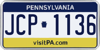 PA license plate JCP1136