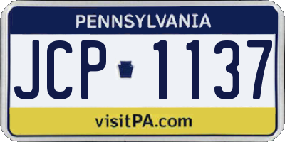 PA license plate JCP1137
