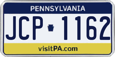 PA license plate JCP1162