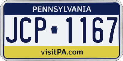 PA license plate JCP1167