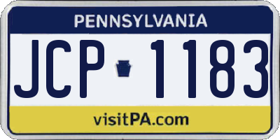 PA license plate JCP1183