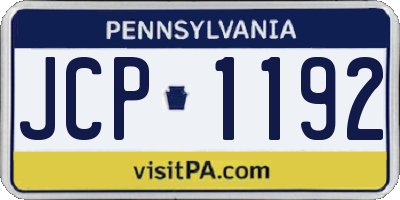 PA license plate JCP1192