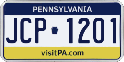 PA license plate JCP1201