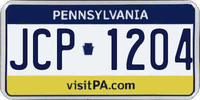 PA license plate JCP1204