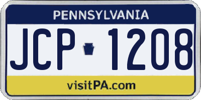 PA license plate JCP1208