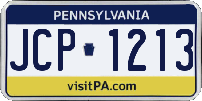 PA license plate JCP1213