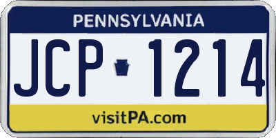 PA license plate JCP1214