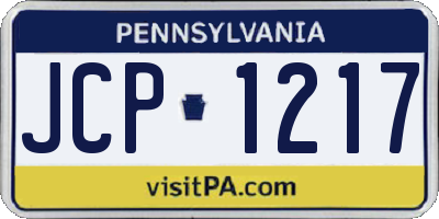 PA license plate JCP1217