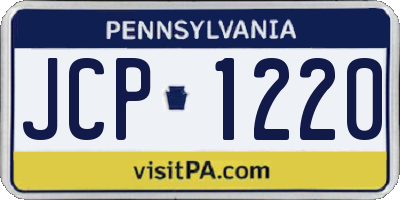 PA license plate JCP1220