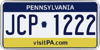PA license plate JCP1222