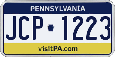PA license plate JCP1223