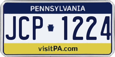 PA license plate JCP1224