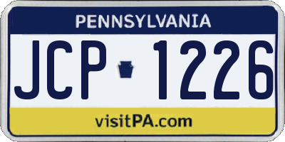 PA license plate JCP1226