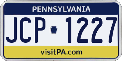 PA license plate JCP1227