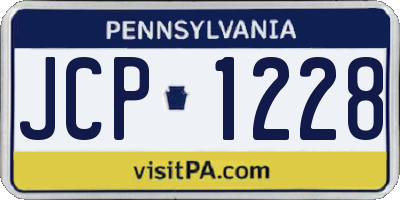 PA license plate JCP1228