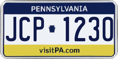 PA license plate JCP1230