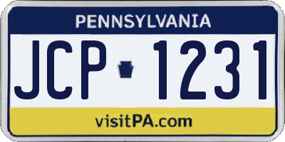 PA license plate JCP1231