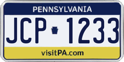 PA license plate JCP1233
