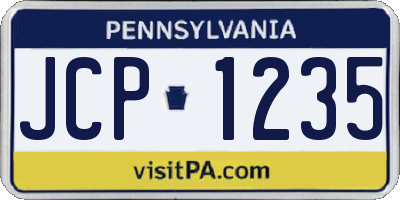 PA license plate JCP1235