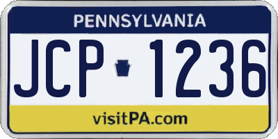 PA license plate JCP1236
