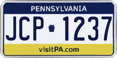 PA license plate JCP1237