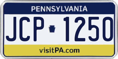 PA license plate JCP1250