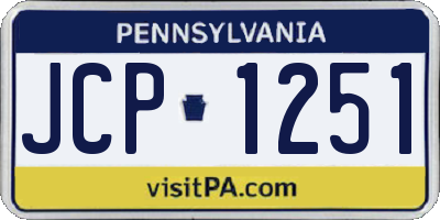 PA license plate JCP1251