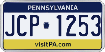 PA license plate JCP1253