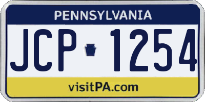 PA license plate JCP1254