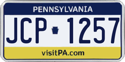 PA license plate JCP1257