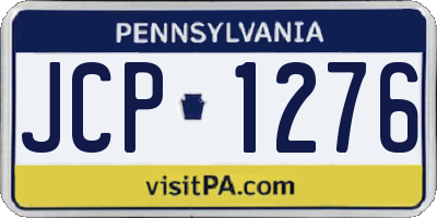 PA license plate JCP1276