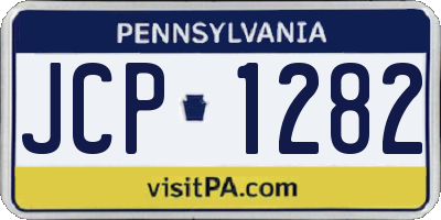 PA license plate JCP1282