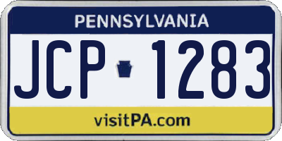 PA license plate JCP1283