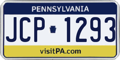 PA license plate JCP1293