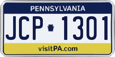 PA license plate JCP1301