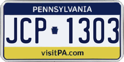 PA license plate JCP1303