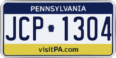 PA license plate JCP1304