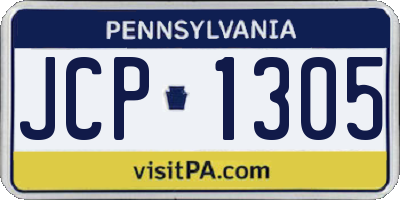 PA license plate JCP1305