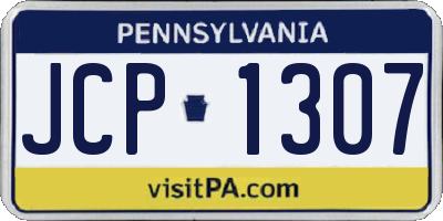 PA license plate JCP1307