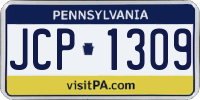 PA license plate JCP1309