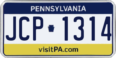 PA license plate JCP1314