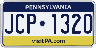 PA license plate JCP1320