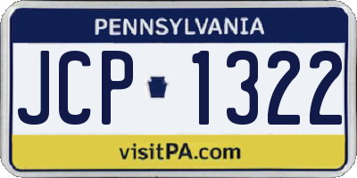 PA license plate JCP1322