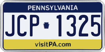 PA license plate JCP1325