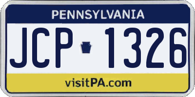 PA license plate JCP1326