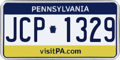 PA license plate JCP1329