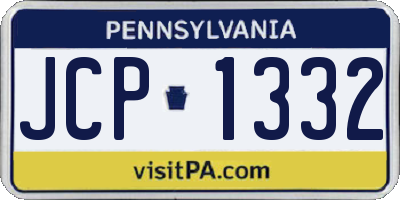 PA license plate JCP1332