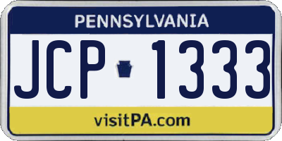 PA license plate JCP1333