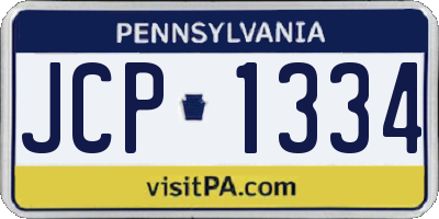 PA license plate JCP1334
