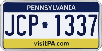 PA license plate JCP1337